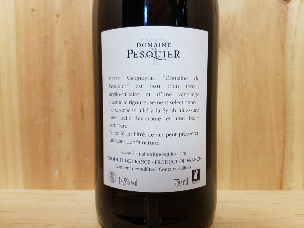 Vacqueyras 2018 Domaine du Pesquier 75 cl (Rouge) La Boutique du