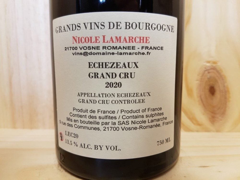Echezaux Grand Cru 2020 Nicole Lamarche 75 cl (Rouge) – Image 4